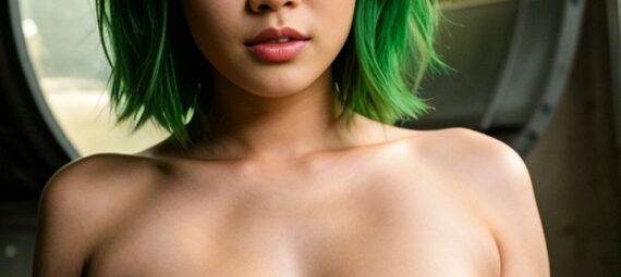 japanese girl naked with green hair